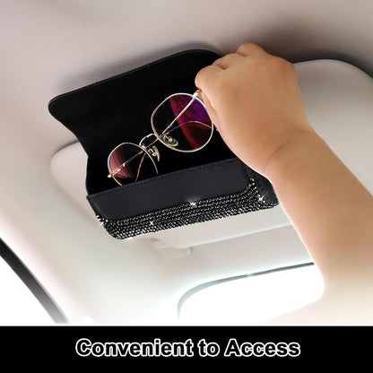 Accmor Sunglasses Holder for Car Sun Visor, Auto Eyeglasses Protective Storage Case, Vehicle Visor Accessories Organizer Box