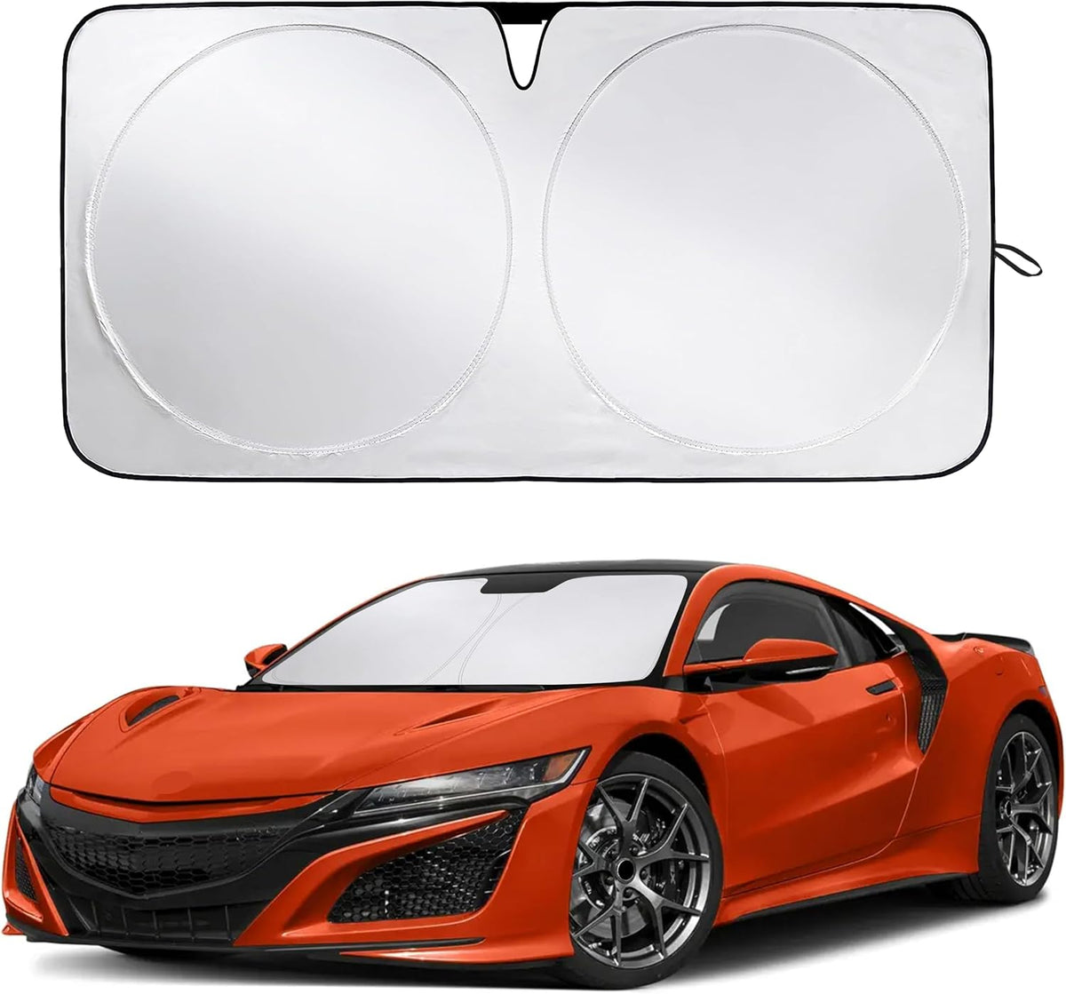 EcoNour Car Windshield Sun Shade | 2025 Upgraded Innovative No-Light-Pass Technology for Maximum Coverage | Foldable Sun Shade Keeps Your Vehicle Cool | Must-Have Car Accessories | Small (59" x 29") - Colors E