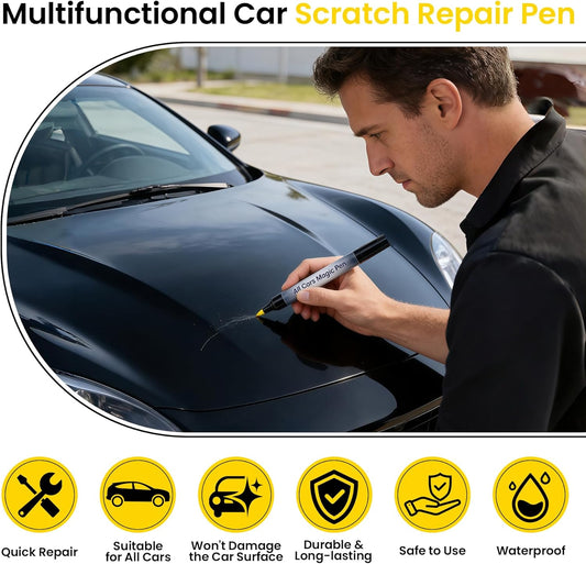 Car Scratch Remover Pen, Magic Car Scratch Removal Pen for All Car Colors, Scratch Repair Pen, Easy DIY Paint Repair Kit, Quick Fix for Wear Swirl Marks And Scuffs, 2PCS