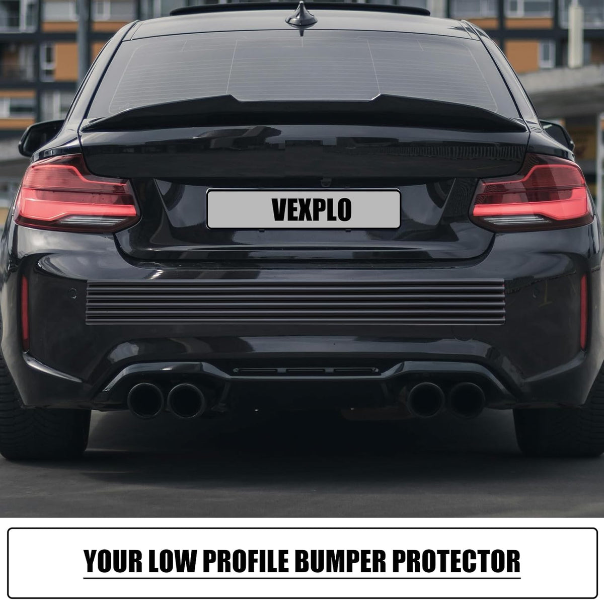 VEXPLO DIY Car Bumper Protector Guard, Strong Self Adhesive Rubber Rear Front Bumper Guard for SUV Cars Trucks, No Residue Anti Scratch & Anti-Colision Car Bumper Guard Accessories- 5 Pack Black