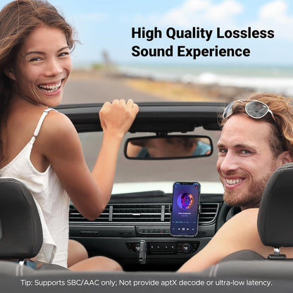 UGREEN Bluetooth 5.4 Car Adapter, Hands-Free Call & Noise Cancelling AUX to Bluetooth Adapter for Car, 3.5mm Audio Blue-Tooth Receiver for Cars Stereo Home Speaker - 15H Battery Life