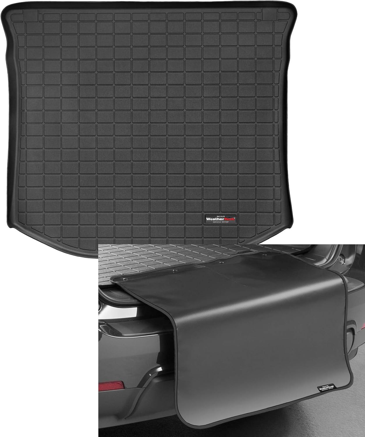 WeatherTech Cargo Trunk Liner with Bumper Protector for Jeep Grand Cherokee, Grand Cherokee, Behind 2nd Row w/Bumper Protector (40469SK), Black