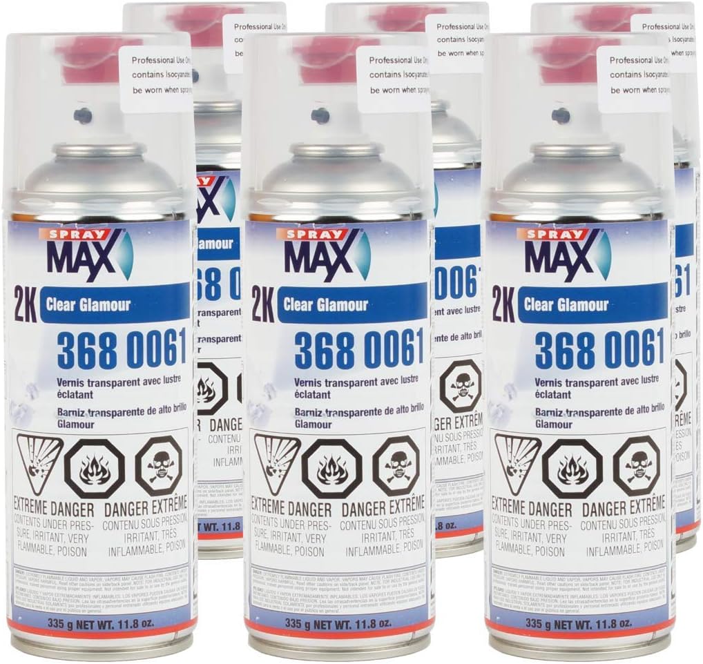 SprayMax 2K Glamour High Gloss Clear Coat | 2K Automotive Clear Coat Spray Paint | High Gloss Finishing Spray | UV-Resistant, Scratch & Gasoline Resistant | Professional Grade 11.8 oz