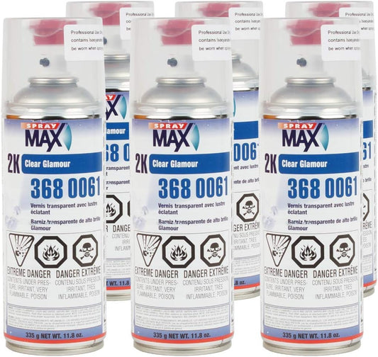 SprayMax 2K Glamour High Gloss Clear Coat | 2K Automotive Clear Coat Spray Paint | High Gloss Finishing Spray | UV-Resistant, Scratch & Gasoline Resistant | Professional Grade 11.8 oz