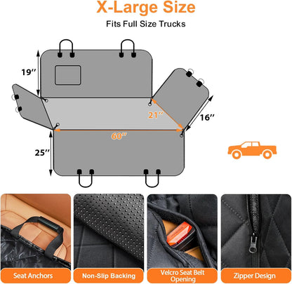URPOWER Dog Car Seat Cover for Pets 100% Waterproof Seat Cover Hammock 600D Heavy Duty Scratch Proof Nonslip Durable Soft Back Seat Covers for Cars and SUVs