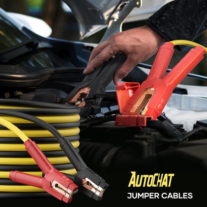 Jumper Cables for Car, Heavy Duty Automotive Booster Cables for Car, SUV and Trucks Battery, for Jump Starting Dead or Weak Batteries with Carry Bag, Gloves, Brushes(6 Gauge 16 Feet)