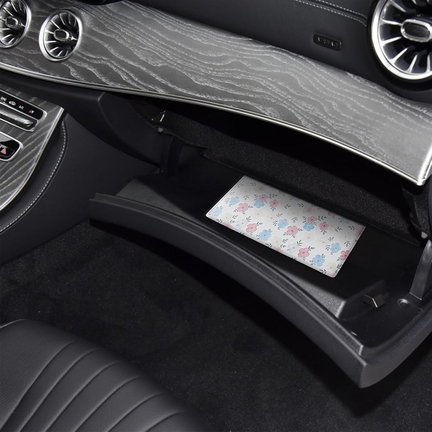 LumiMokki Premium Car Registration & Insurance Card Holder with Magnetic Shut, Vehicle Glove Box Car Organizer - For Documents, Cards, License (Black)