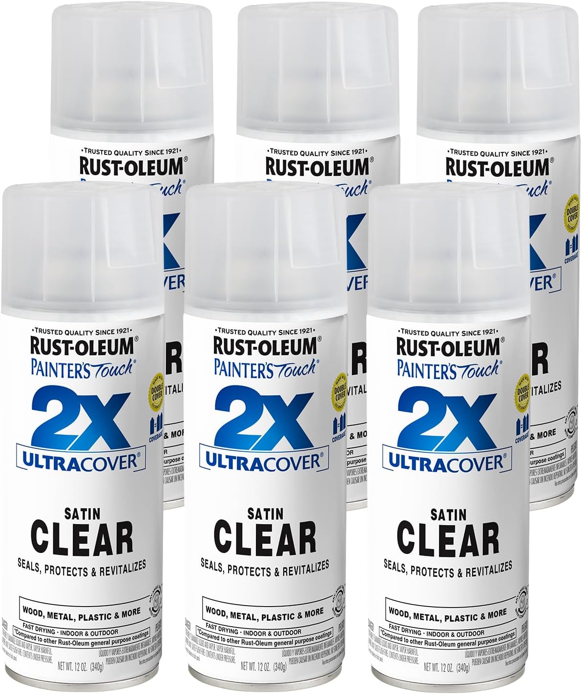 Rust-Oleum 334029 Painter's Touch 2X Ultra Cover Spray Paint, 12 oz, Gloss Clear - Colors B