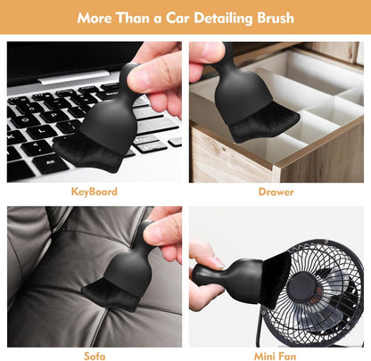 Car Interior Cleaning Brush Car Duster Interior with Ultra Soft Bristles Auto Detailing Brushes Dusting Car Accessories for Dashboard, AC Vents, Leather, Scratch-Free (1Pack)