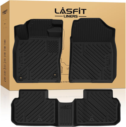 LASFIT Floor Mats for Honda CR-V 2026 2025 2024 2023 (Gasoline & Hybrid & e:FCEV), All Weather TPE Custom Fit Anti-Slip Pet Friendly Car Liners, 1st & 2nd Row Black
