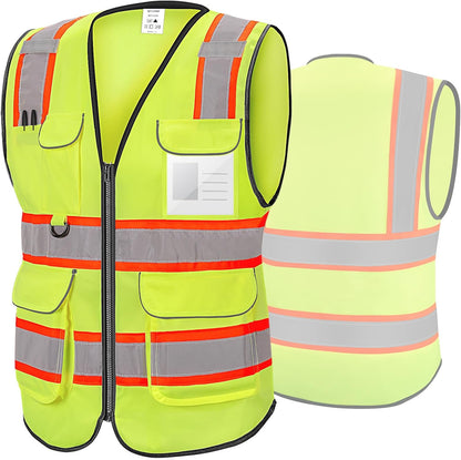 TICONN Reflective Safety Vest High Visibility Class II Mesh Vest for Women & Men Meets ANSI Standards
