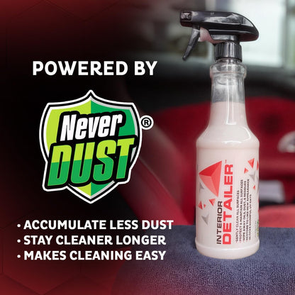 MAXL® Interior Car Cleaner Detailer Spray with NeverDust® Technology Formula (20oz, 1 Pack) - Repels Dust, Wipes Oil, Residue with Matte Finish for Leather, Dash, Trim & Screens - Safe on All Surfaces