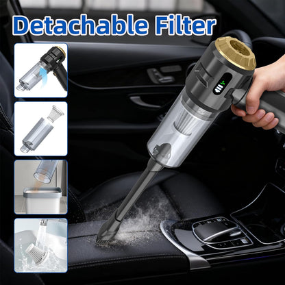 Sycoodeal Handheld Car Vacuum Cleaner, 25000PA Strong Cyclonic Suction Portable Mini Vacuum Cordless with Digital Display Lightweight Handheld for Pet Hair, Car, Home, Office, Kitchen(Silver)