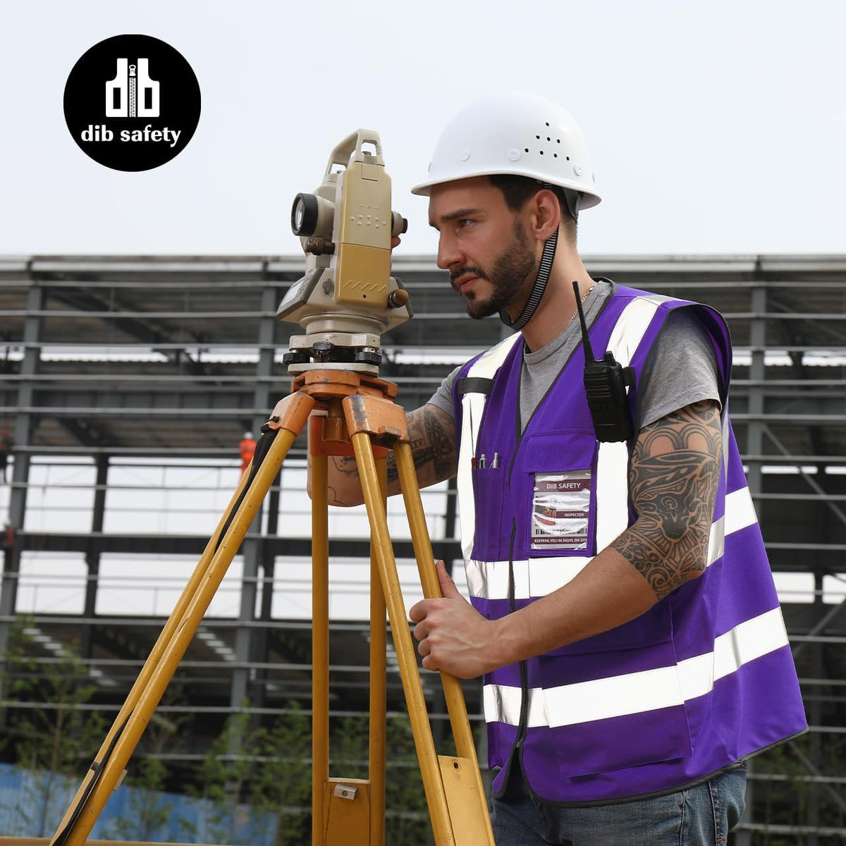 Dib Safety Reflective Safety Vest for Men Women, High Visibility Vest with Pockets and Zipper, ANSI Class 2