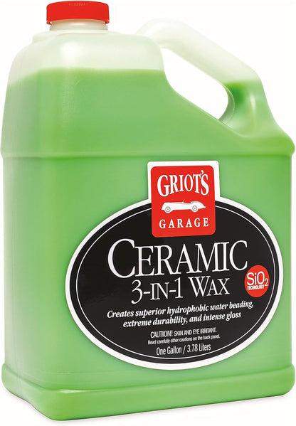 Griot’s Garage Ceramic 3-in-1 Wax, SiO2 Spray for Cars, Trucks, and RV’s, Provides Protection and Water Beading on Paint, Wheels, Plastic, Rubber Trim, Chrome, and More, 10978, 22 oz