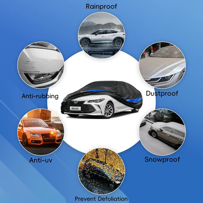 Car Cover Waterproof All Weather for Automobiles, Universal Fit Sedan Coupe Chevrolet Corvette/Camaro, Ford Mustang/Fusion, Honda Accord/Civic, KIA Optima, Hyundai Sonata, Nissan Maxima etc.