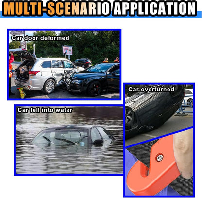 Car Safety Hammer, 3-in-1 Car Emergency Escape Tool with Window Breaker & Seat Belt Cutter, Car Emergency Kit Gadgets for Car, Office, Home (Black, 1pcs)