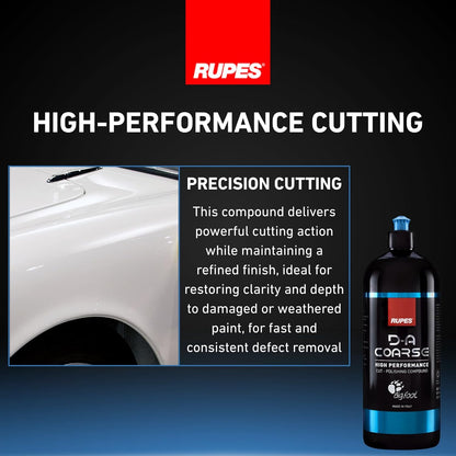 RUPES 9.DAFINE250 Pack of 1 250 ml Yellow D-A Fine High Performance Polishing Compound for Car Detailing & Removing Scratches| Removes Fine Defects | Micro-Abrasive Technology | Removes Swirl Marks