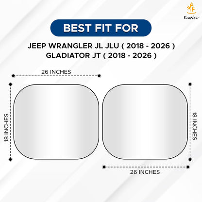 EcoNour 2 Piece Foldable Car Windshield Sun Shade – UV & Heat Protection, Interior Cooling, Durable Upgraded Design, Easy Fold, Front Window Sunshade - Medium (31" L x 28" W)