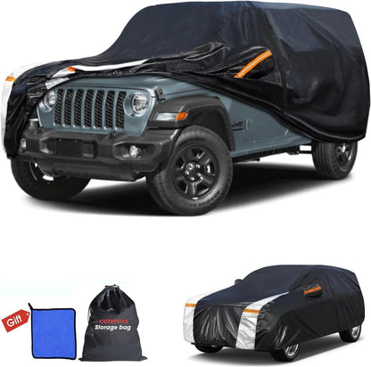 Large SUV Car Cover for Chevy Suburban 100% Waterproof All Weather, Heavy Duty Outdoor Full Exterior Covers Rain Sun Wind UV Protection. - Colors C