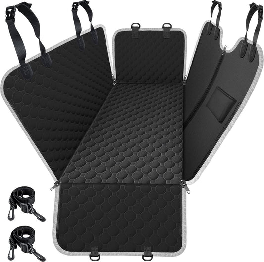 Mancro Dog Car Seat Cover for Back Seat, 2026 Upgraded 600D Heavy Duty Waterproof & Scratch-Resistant Dog Hammock for Car, Back Seat Pet Cover for Dogs with Sedan, Trucks and SUVs, Standard, Black
