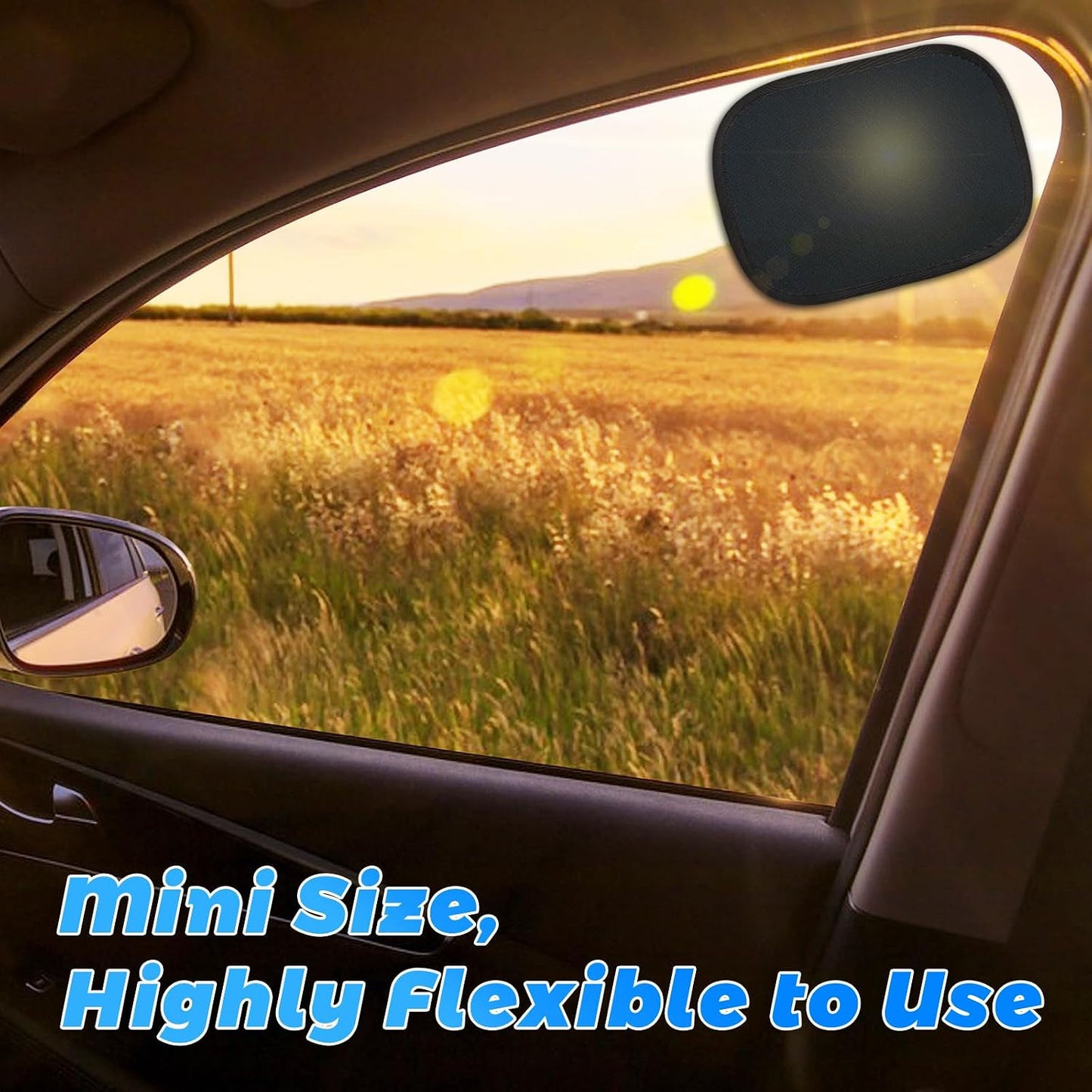 DIZA100 Car Sun Shade, 2 Pack Window Shade for Baby Universal Cling Sunshade for Side Window Sun Glare and UV Protection for Kids/Adults/Pets - 20''x12'' Fits 98% Cars(Suction Cup Stick)