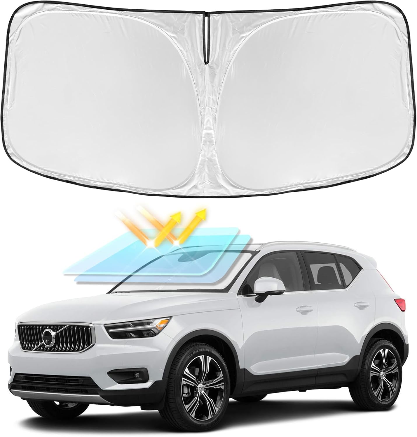 for Toyota Tacoma 2016-2023 2024 2025 2026 Sun Shade Sunshade Windshield Cover - 4 Layers Front Window Shade Custom Fit Tacoma 2Dr 4Dr Pickup Sun Visor 240T Shade Blocks UV Rays Car Accessories - Colors B