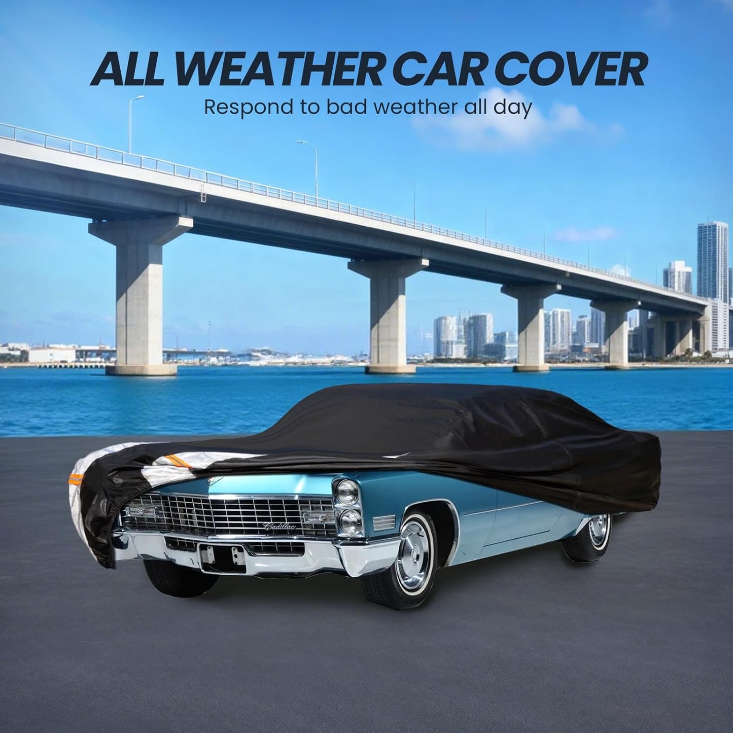 Large SUV Car Cover for Chevy Suburban 100% Waterproof All Weather, Heavy Duty Outdoor Full Exterior Covers Rain Sun Wind UV Protection. - Colors C