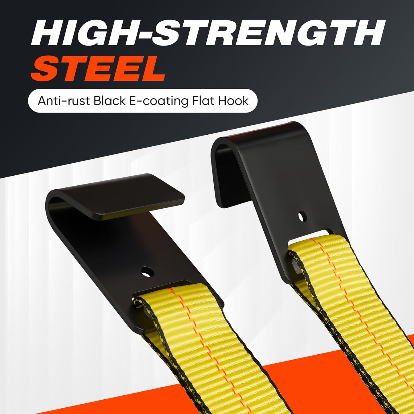 Tow Dolly Straps 2Pcs Tow Dolly Basket Straps with Flat Hook Fit 14"-19" Tires, Car Wheel Tie Down Strap with 10,000 lbs Breaking Strength