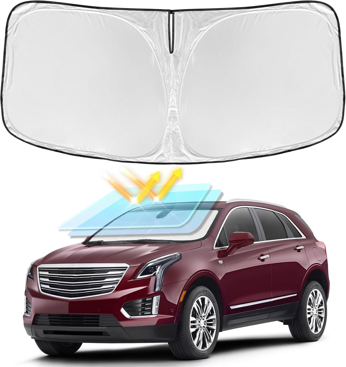 for Toyota Tacoma 2016-2023 2024 2025 2026 Sun Shade Sunshade Windshield Cover - 4 Layers Front Window Shade Custom Fit Tacoma 2Dr 4Dr Pickup Sun Visor 240T Shade Blocks UV Rays Car Accessories - Colors G