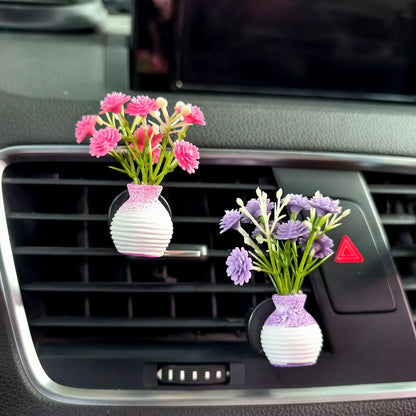 Set of 4 Cute Flower Bouquet Car Air Freshener Vent Clips, Mini Artificial Flowers for Car Air Vent Decoration, Auto Interior Dashboard Ornament Accessories