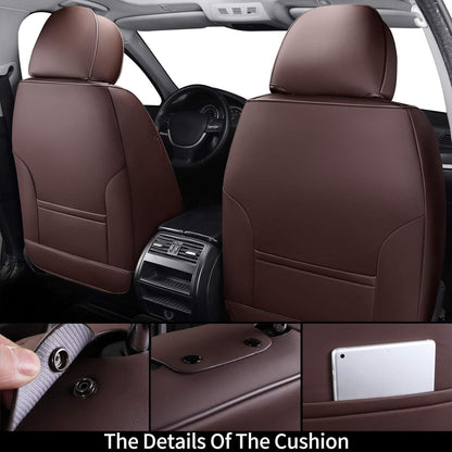Coverado Seat Covers Full Set, Black Seat Covers for Cars 5 Seats, Car Seat Protector, Waterproof Nappa Leather Car Seat Cushion, Front and Rear Car Seat Cover Fit for Most Sedans SUV Pick-up Truck - Colors B