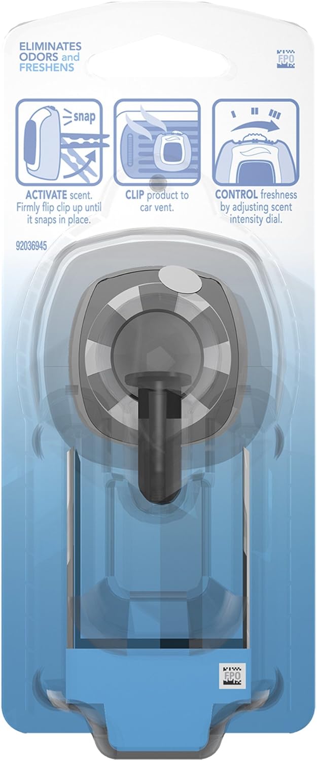 Febreze Car Air Freshener Vent Clip Platinum Ice Scent, .07 oz. Car Vent Clip, Pack of 4