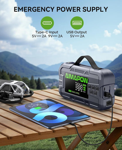 Car Battery Jump Starter with Air Compressor 8000A 160PSI, Jump Starter Portable (All Gas/12L Diesel), 12V Car Jump Starter with Inflator, Jump Box Quick Charge and 270°LED Light