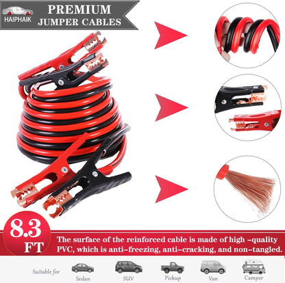 Car Emergency Kit with Jumper Cables Car Safety Kit Vehicle Emergency | Car Emergency Kits for Vehicles Headlamps, Car Glasses Holder, Safety Hammer, Ideal Gifts for New Drivers