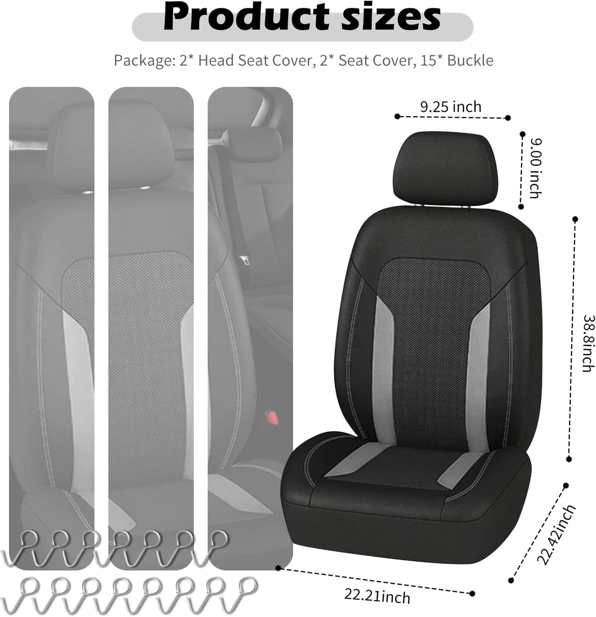 2 Pack Universal Car Seat Cover with Breathable Mesh Backrest,Comfortable Car Seat Protector with Foam Padding and Retaining Buckle,Highly Elastic Car Seat Covers Full Set (Pink)