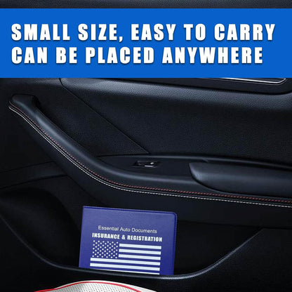 Ziciner Car Registration Insurance Holder, 2Pack Essential Auto Card Document Glove Box Organizer with Touch Fastener, Vehicle Interior Accessories Perfect for Most Car, Truck, SUV (Red/Small Car)