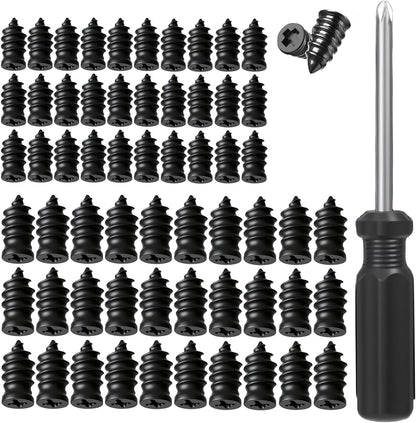 Tire Repair Nails Kit with 2 Sizes, Screw in Tire Repair Plugs with Box and Screwdriver, Fast Self-Service Tire Repair Tools (40 Pcs)