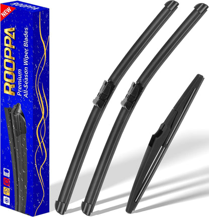 3 wipers Replacement for 2017-2021 2022 Honda CRV CR-V, Windshield Wiper Blades Original Equipment Replacement - 26"/17"/12" (Set of 3) U/J HOOK - Colors A