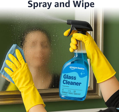 Amazon Basics Glass Cleaner, Streak-Free Shine, 32 Fl Oz, Pack of 2 with 1 Sprayer
