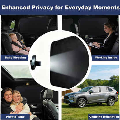 XCBYT Car Window Shades - 4 Pcs Car Privacy Curtains - 100% Block Light Car Window Covers - Magnetic Side Window Sun Shade Keeps Cooler for Breastfeeding, Taking a nap, Changing Clothes, Camping