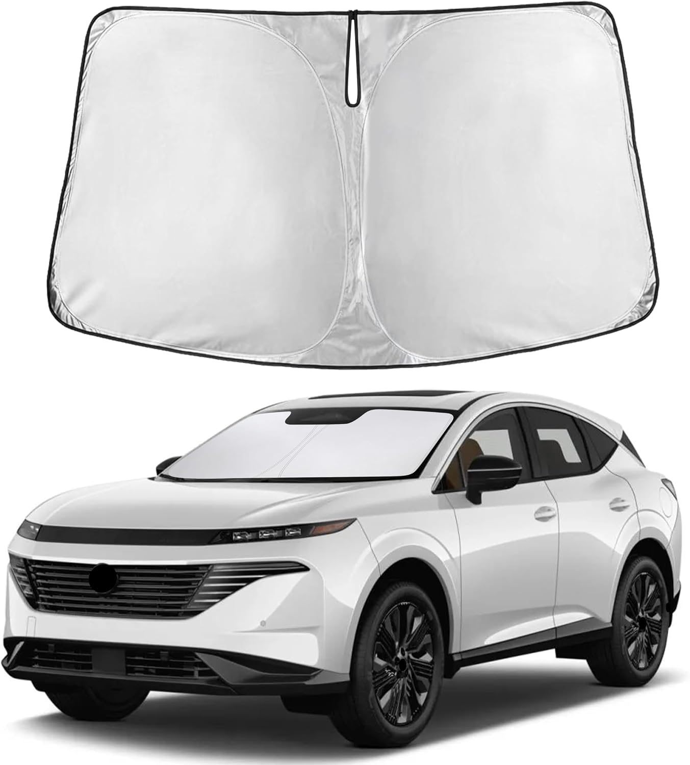 EcoNour Car Windshield Sun Shade | 2025 Upgraded Innovative No-Light-Pass Technology for Maximum Coverage | Foldable Sun Shade Keeps Your Vehicle Cool | Must-Have Car Accessories | Small (59" x 29") - Colors F