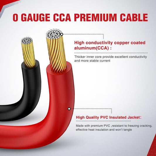 Nilight Jumper Cables for Car Battery 8 Gauge 12 FT Booster Cable Heavy Duty 250 A CCA with Carrying Bag Jump Start Emergency Kit Pickup Vans SUV Sedan Motorcycle
