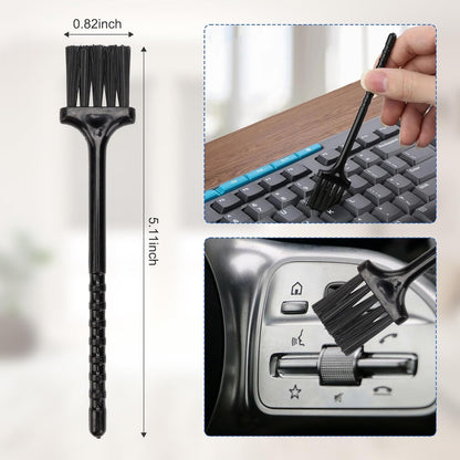 Auto Car Detailing Brush Set Car Interior Cleaning Kit Includes 3 Boar Hair Detail Brush,3 Wire Brush, 3 Air Vent Brush for Cleaning Car Interior Exterior, Dashboard Engines Leather Wheel