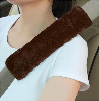 Sun Walker 2PCS Seat Belt Shoulder Pads, Fluffy Soft Plush Auto Seat Belt Pads for Protecting Your Neck & Shoulder, Comfortable Seatbelt Cover Warm Protective Cushion for Most Cars (Purple)