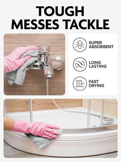 Fantasticlean Microfiber Cleaning Cloth Roll -75 Pack, Tear Away Microfiber Towels, 12" x 12", Reusable, Washable, Scratch Free, Ultra Absorbent for All-Around Cleaning Supplies (DimGray)