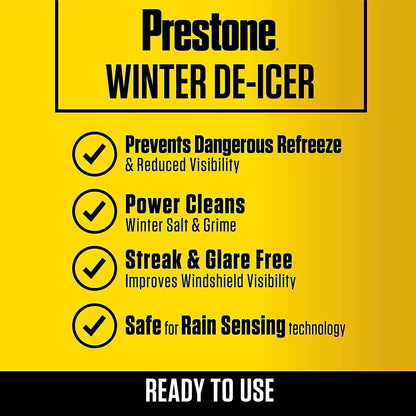 Prestone AS253 De-Icer Windshield Washer Fluid, Freeze Protection 1 Gallon