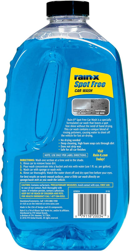 Rain-X 620073 - Car Wash Deep Cleaning, High Foam Soap Provides Spot Free Shine with No Towel Or Hand Drying Needed - Car soap for car cleaning and detailing 48 fl oz (Pack of 2)