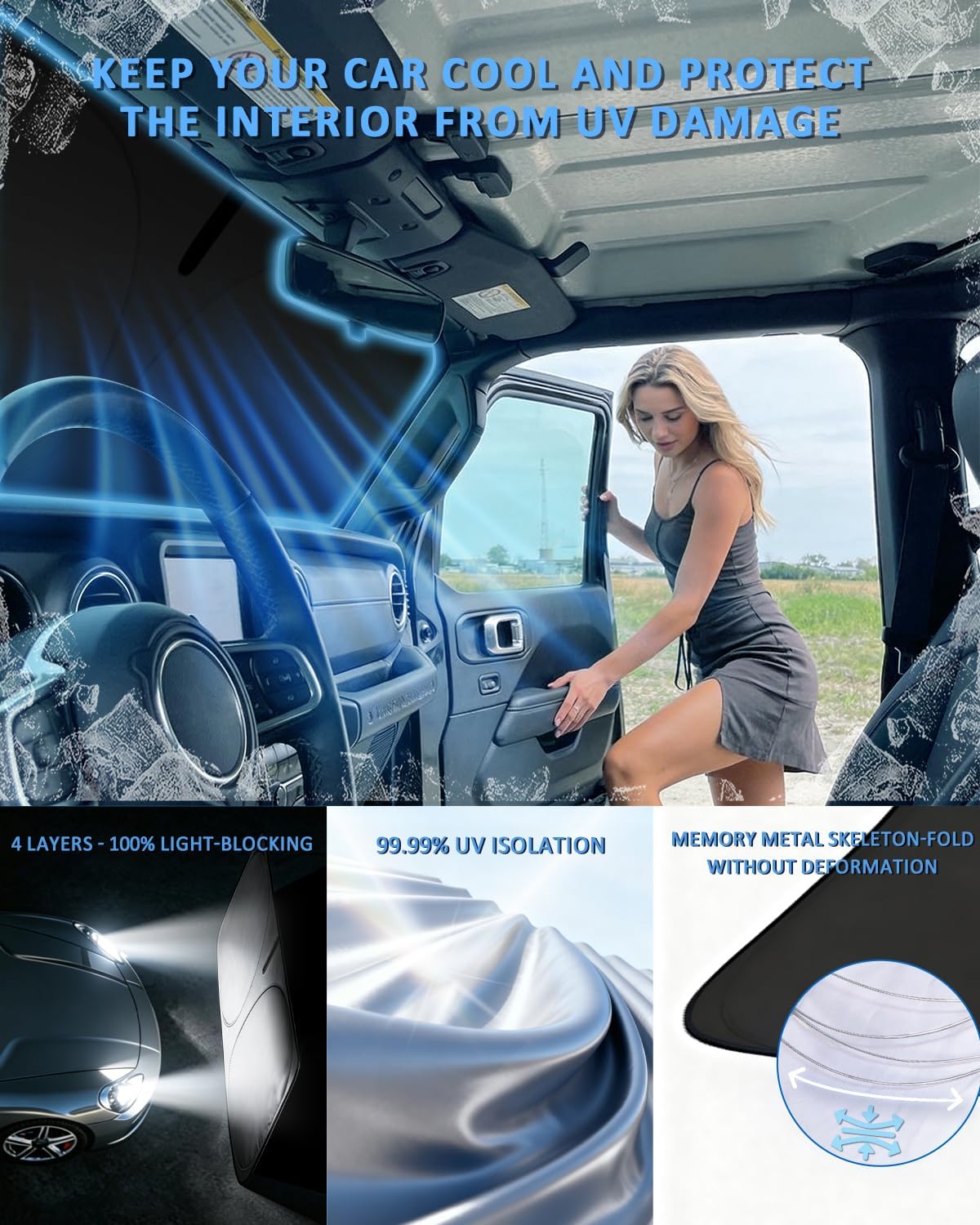 for Toyota Tacoma 2016-2023 2024 2025 2026 Sun Shade Sunshade Windshield Cover - 4 Layers Front Window Shade Custom Fit Tacoma 2Dr 4Dr Pickup Sun Visor 240T Shade Blocks UV Rays Car Accessories - Colors G