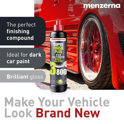 menzerna “Super Finish Plus 3800” Car Polishing I Deep Gloss Polish for a Perfect Mirror-Like Finish I Polishing Compound for Micro Scratches & Holograms on Cars & SUVs I Silicone Free I 8 fl oz.